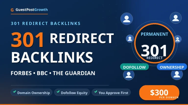 Dofollow backlinks from Forbes BBC The Guardian via 301 redirect domain — 301 redirect backlink service