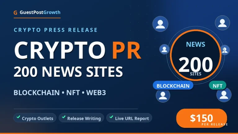 Crypto blockchain NFT press release publishing on 200 news sites — crypto press release distribution service