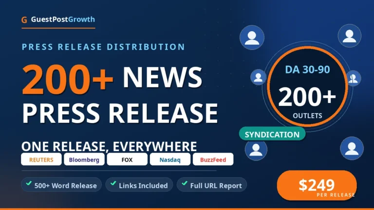 Press release distribution on 200+ news sites DA 30 to 90 — press release distribution service